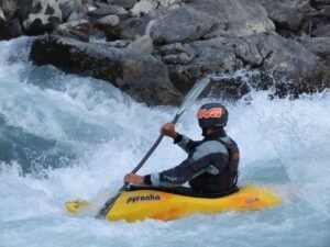 rapid, nature, water, fall, river, wild, white, splash, gushing, kayak, kayaking, kayaker