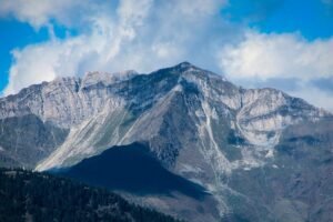 Stunning view of majestic mountain peaks in Toblach, Trentino-Südtirol, Italy.